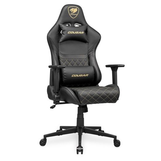 כיסא גיימינג COUGAR Armor One V2 Gold עם משענות 4D מתקפלות, הטיה 155 מעלות וגב גבוה יבואן רשמי – תמונה 2