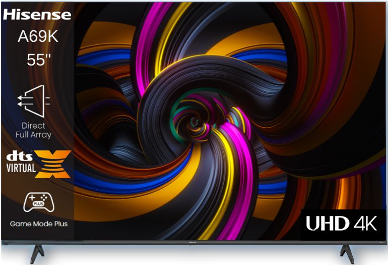 בתמונה רואים טלוויזיה חכמה 55A69K UHD TV הייסנס HISENSE