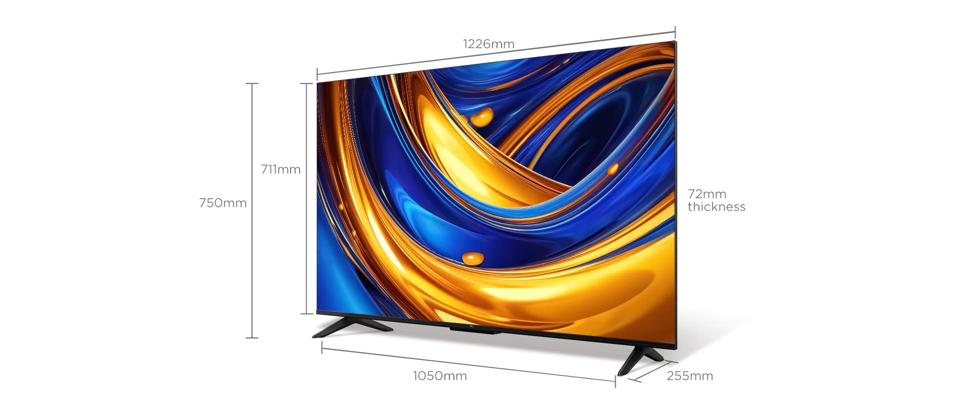 טלוויזיה חכמה 55 אינץ' TCL 55P655 LED 4K מידות כלליות עבור טלוויזיה חכמה 55 אינץ' TCL 55P655 LED 4K