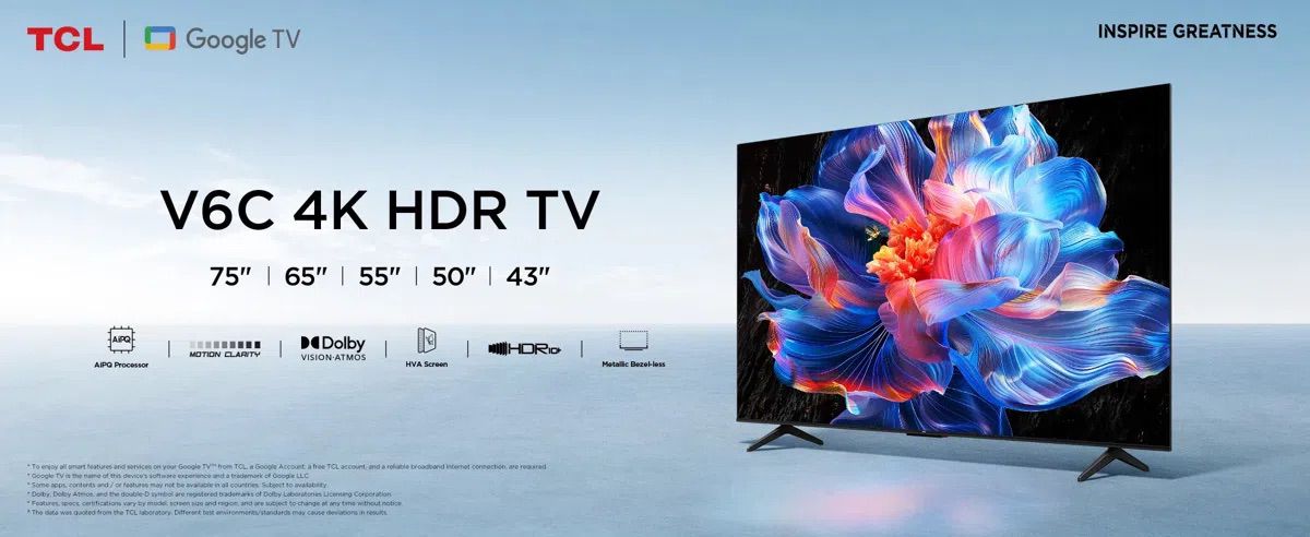 טלוויזיה TCL 75V6C 75 אינץ' 4K Google TV טלוויזיה חכמה TCL 75V6C 75 אינץ' 4K Google TV - תמונה ראשית
