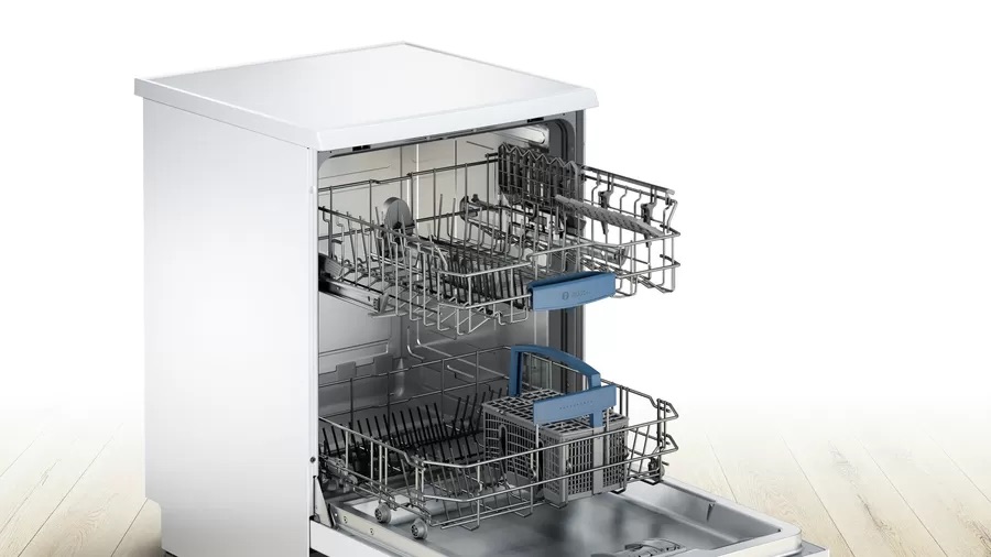 מדיח כלים Bosch דגם SMS43D02ME בוש מדיח כלים בוש SMS43D02ME Serie | 4 ברוחב 60 ס״מ, קיבולת 12 מערכות כלים, גימור לבן אלגנטי שיתאים לכל מטבח. קל לשימוש עם ממשק פשוט וברור, 4 תוכניות ניקוי מותאמות אישית לכל סוגי הכלים, פונקציית VarioSpeed לקיצור זמן התוכנית עד 50%.