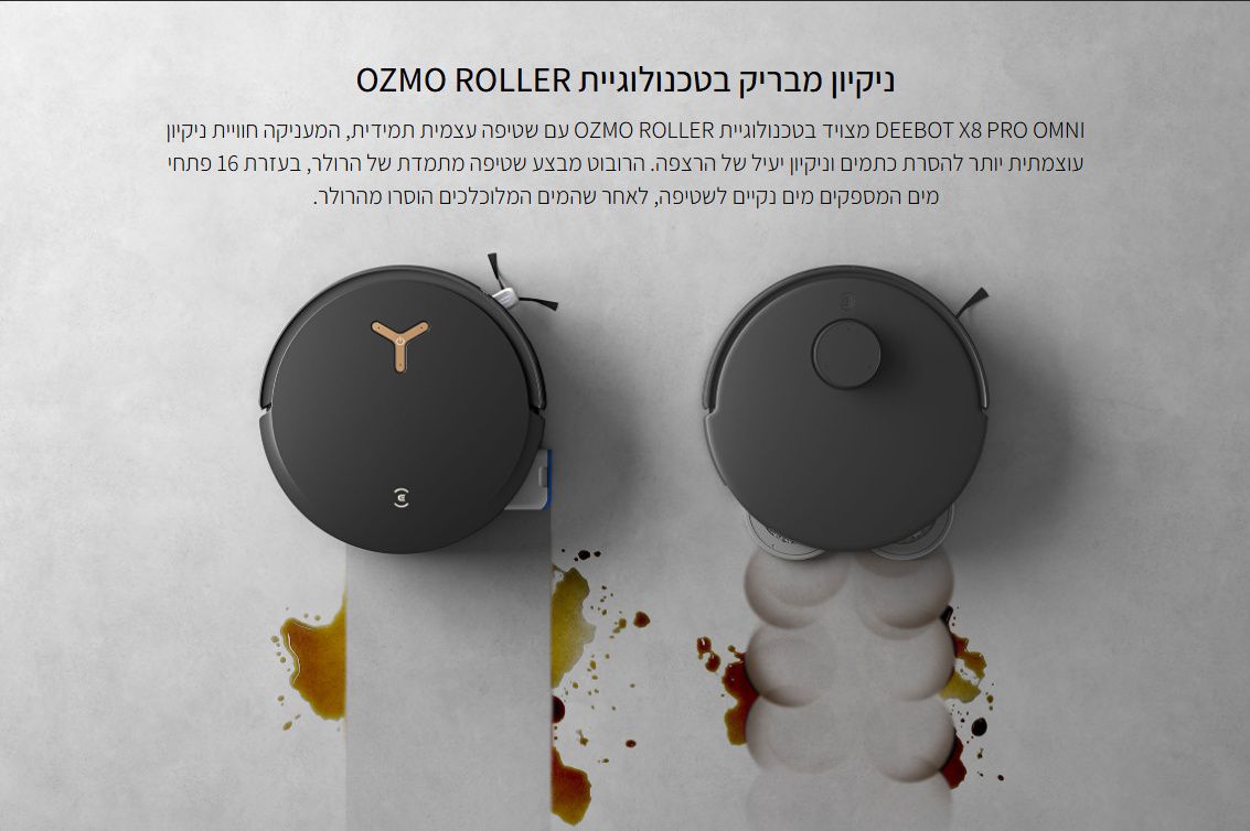 תחנת OMNI עם ריקון אבק אוטומטי, שטיפה וייבוש תחנת OMNI אוטומטית של ECOVACS DEEBOT X8 PRO OMNI