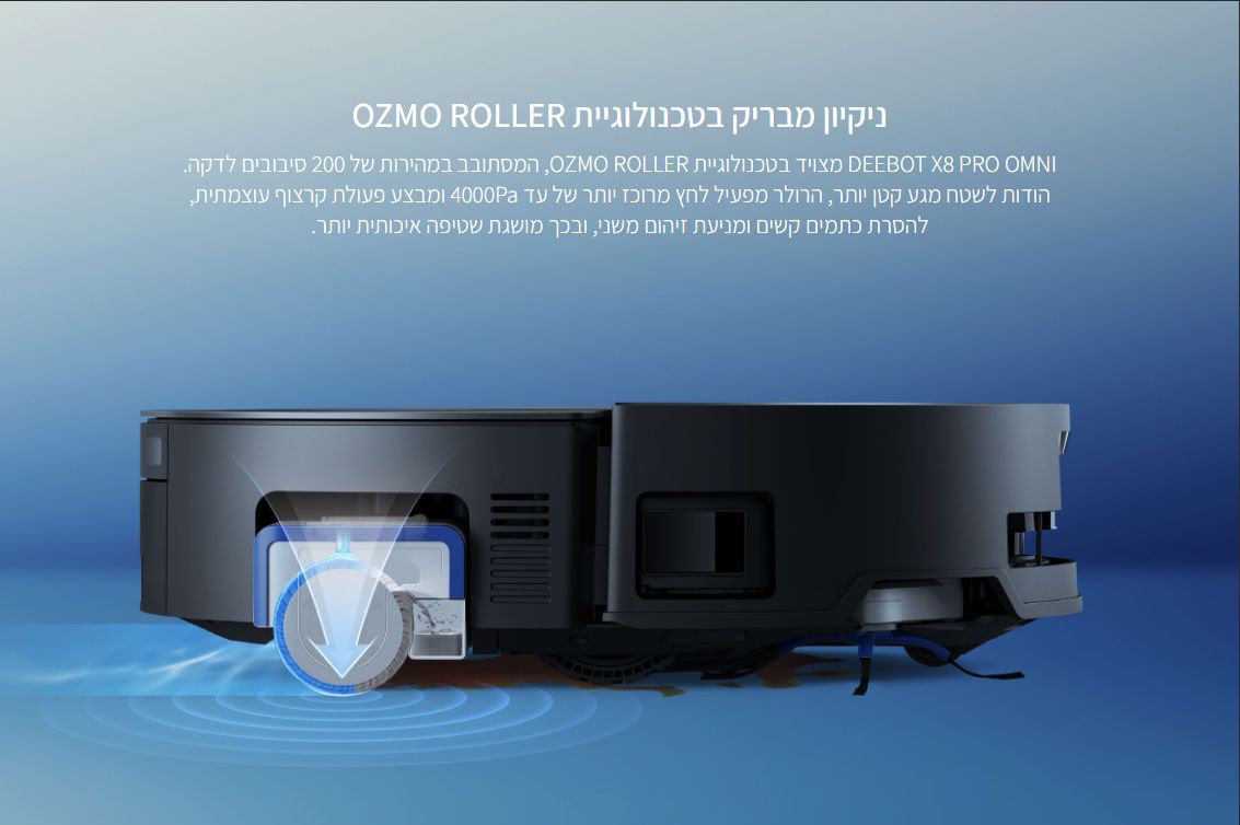Dual-Laser LiDAR ניווט מדויק והימנעות ממכשולים ניווט חכם Dual-Laser LiDAR בשואב רובוטי ECOVACS X8 PRO OMNI
