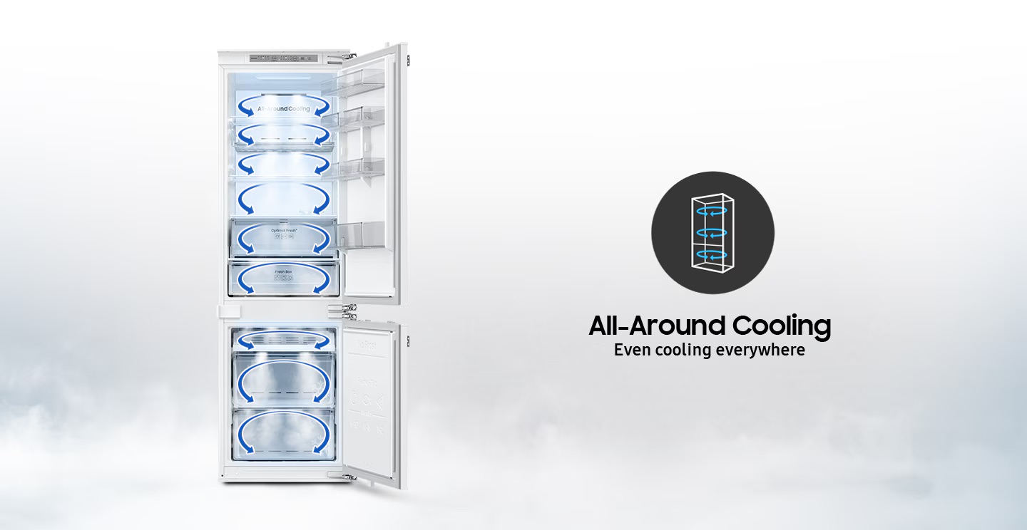 All-Around Cooling – פיזור אחיד בכל חלל המקרר All-Around Cooling בפעולה בתוך המקרר