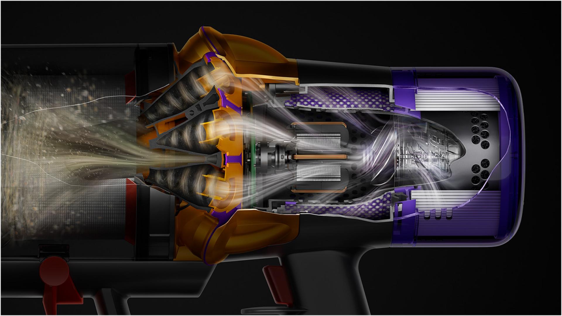 שואב האבק ™Dyson V15s Detect Submarine סינון רב שלבי מערכת סינון אטומה האוטמת בפנים אבק מיקרוסקופי, מוציאה אוויר נקי יותר, לבית בריא יותר.