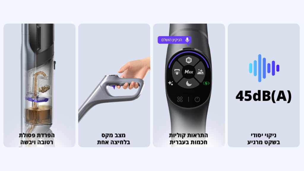 NARWAL S30 Pro – שואב ושוטף אלחוטי לניקוי רצפות ופרקט | יבואן רשמי-משלוח מהיר – תמונה 7