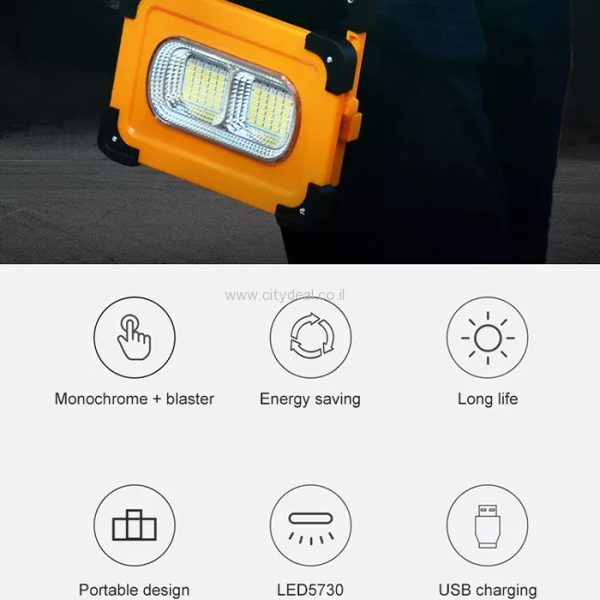 תאורה סולארית ניידת 40W 5400Mah 80LED דגם RLO-BXT-40 – תמונה 2