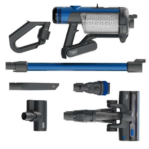 HENRY QUICK PET BLUE - שואב אבק אלחוטי נטען עם ריקון היגייני לבתים עם חיות מחמד | יבואן רשמי – תמונה 13